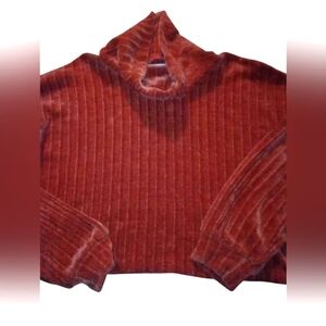 Altar'd State Brown Cowl Neck Sweater with Chunky Knit